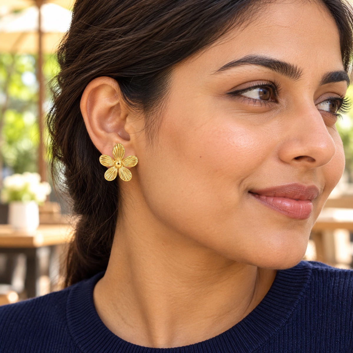 Bloom Crush Studs — Lifestyle view
