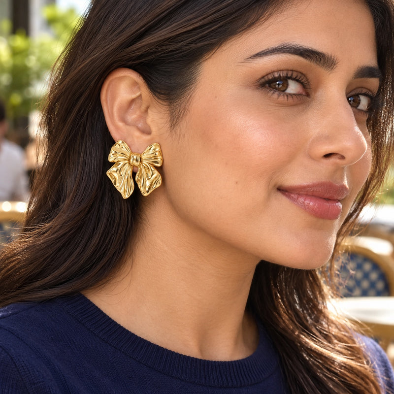 Bow Crush Earrings — Lifestyle view