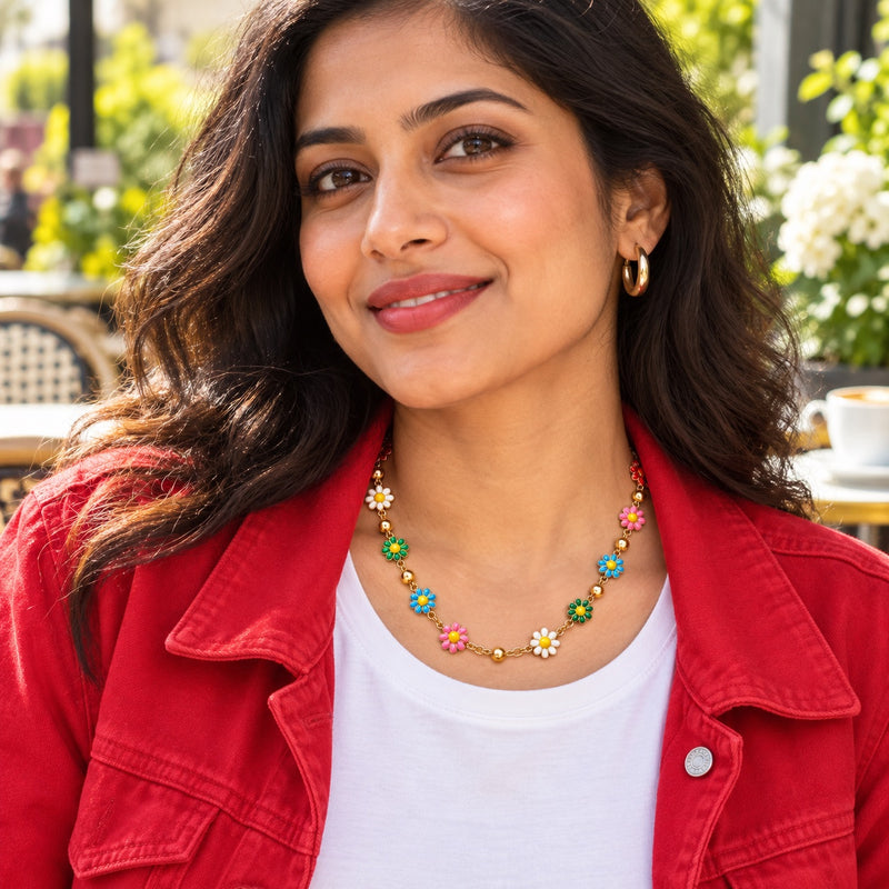 Daisy Pop Necklace — Lifestyle view