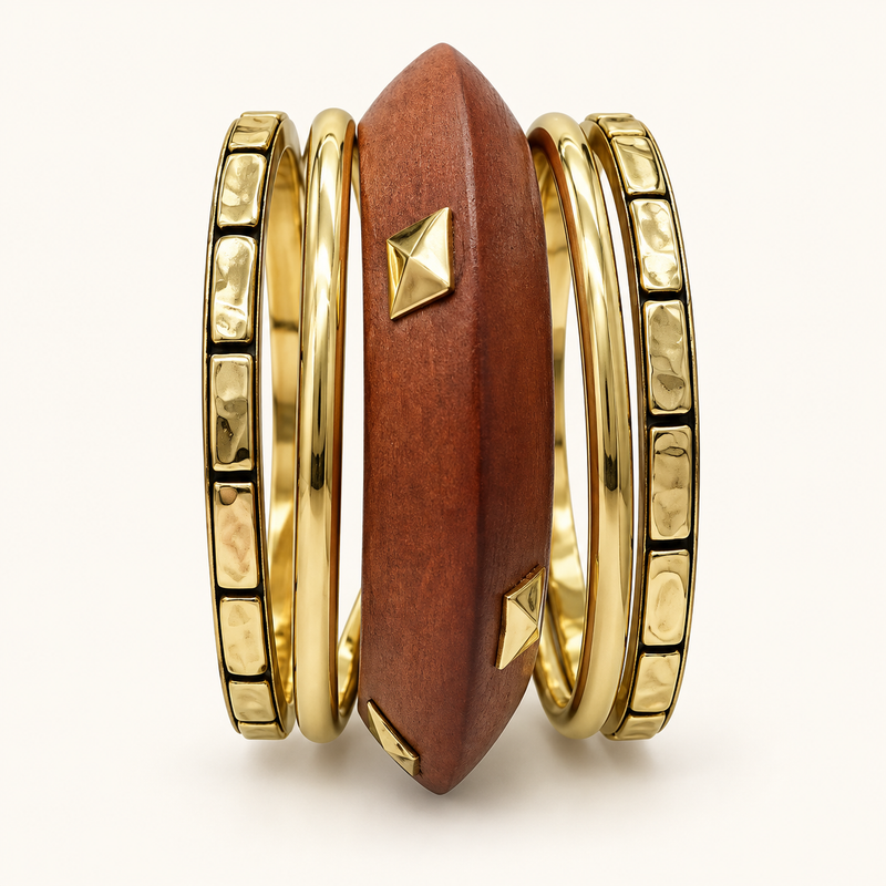 Earth Pyramid Bangle Stack
