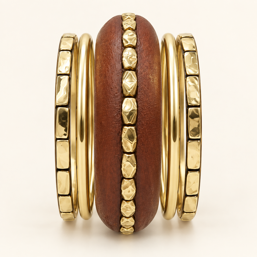 Earth Stud Bangle Stack