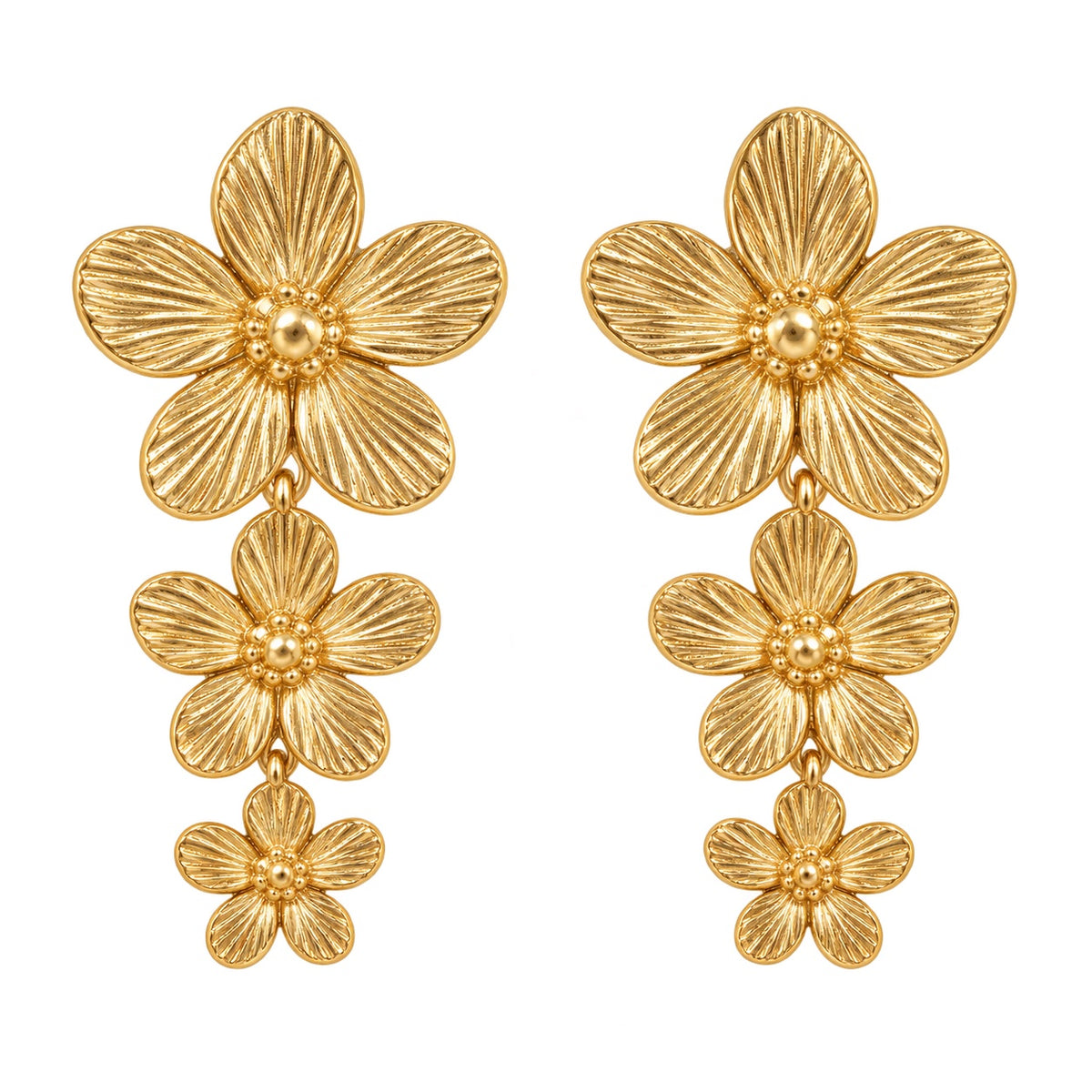 Flower Cascade Earrings — Studio view