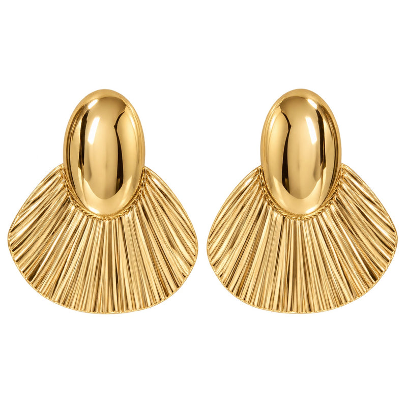 Golden Fan Earrings