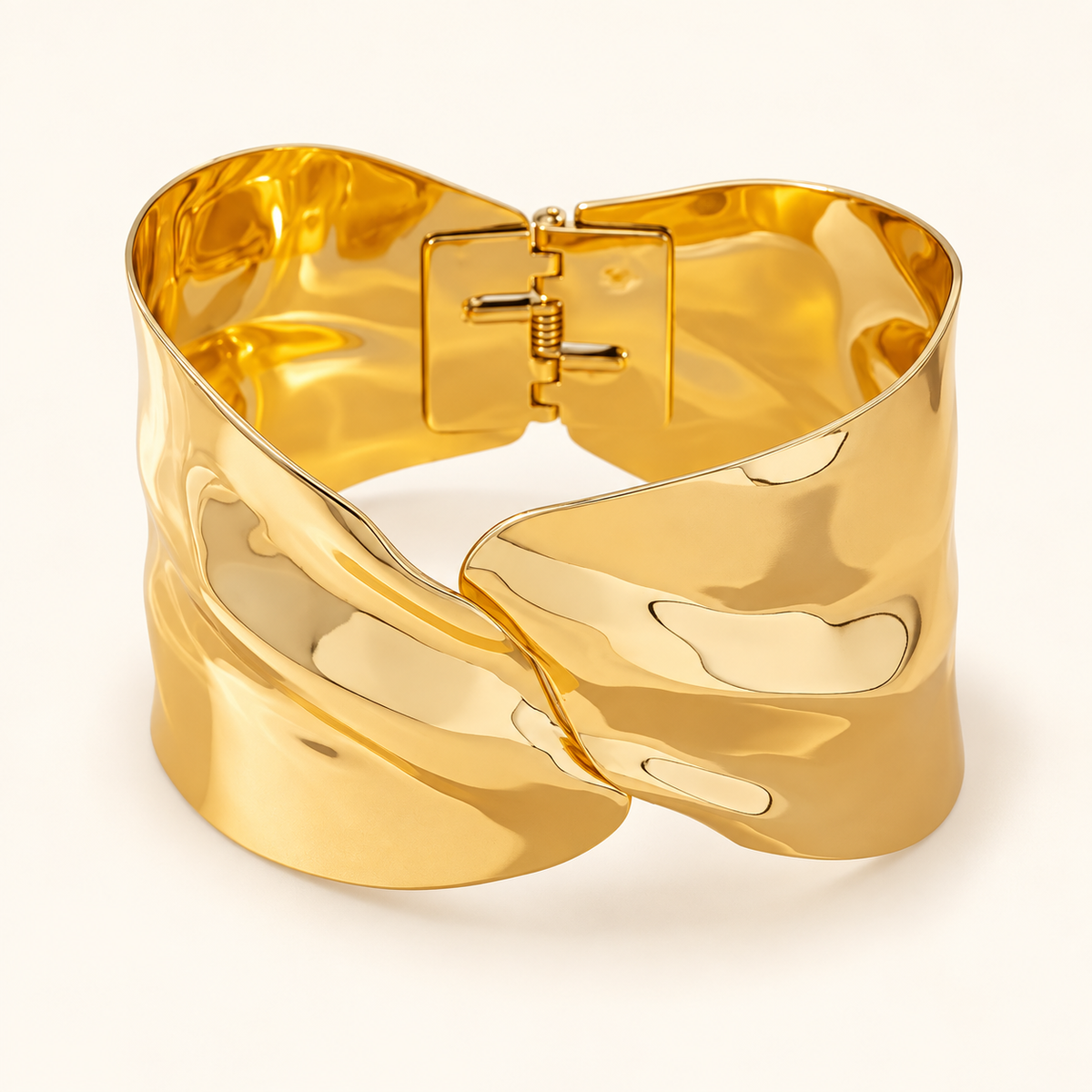 Golden Fold Cuff — Studio view