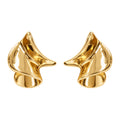 Golden Swirl Earrings — Studio view