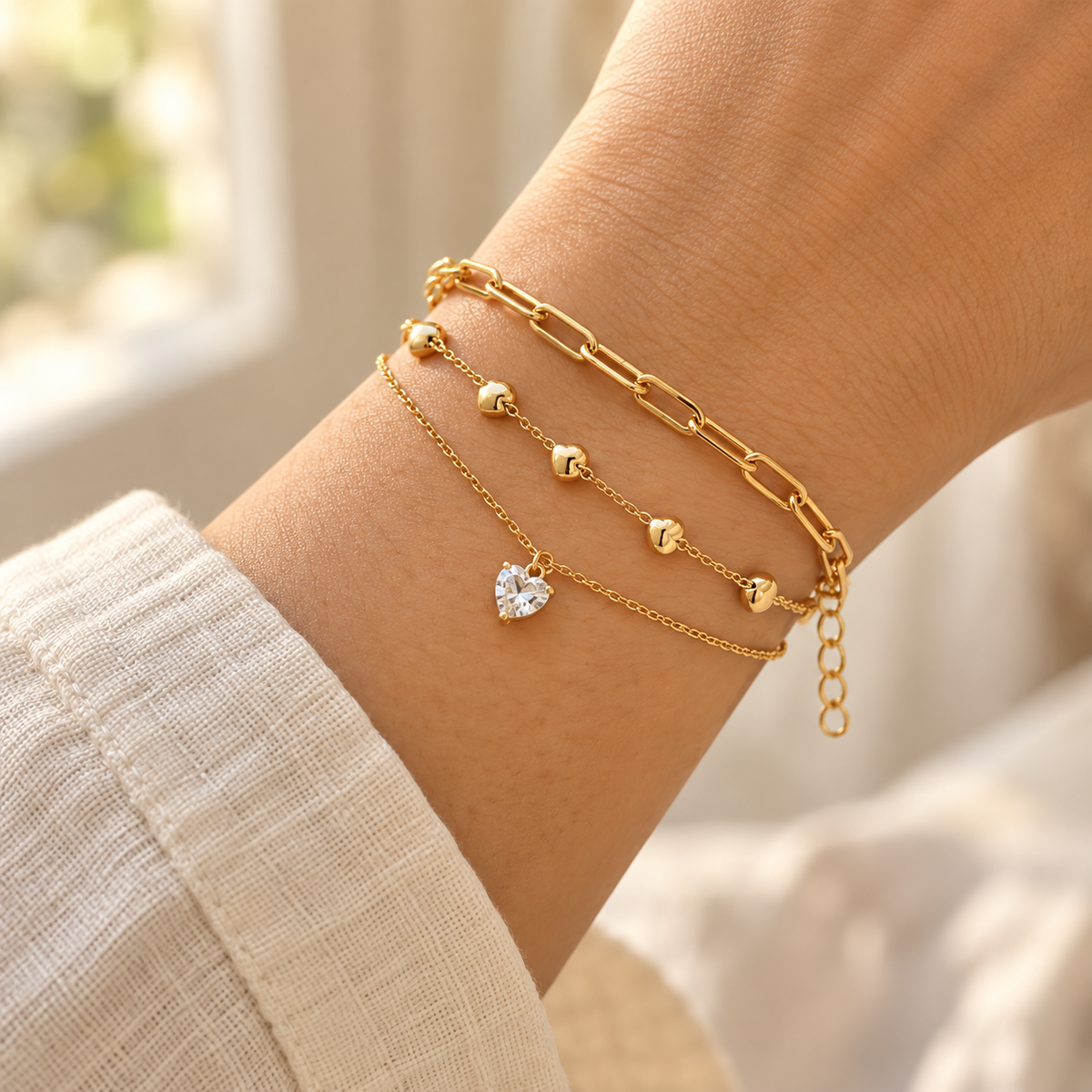 Heart Layers Bracelet — Lifestyle view