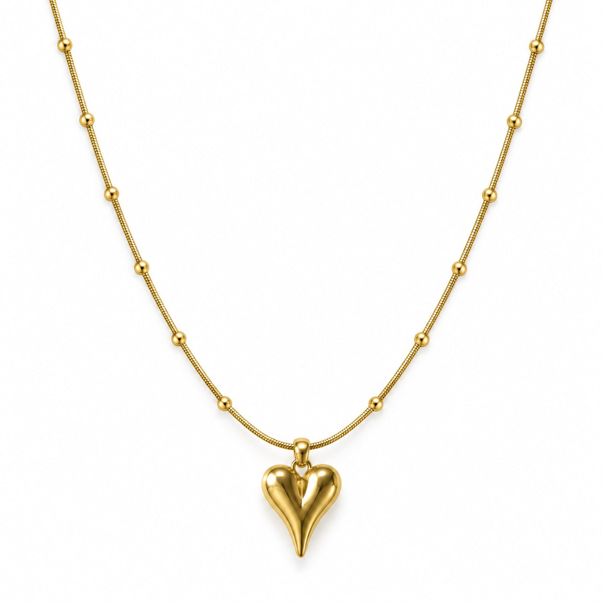 Heart Orbit Necklace — Studio view