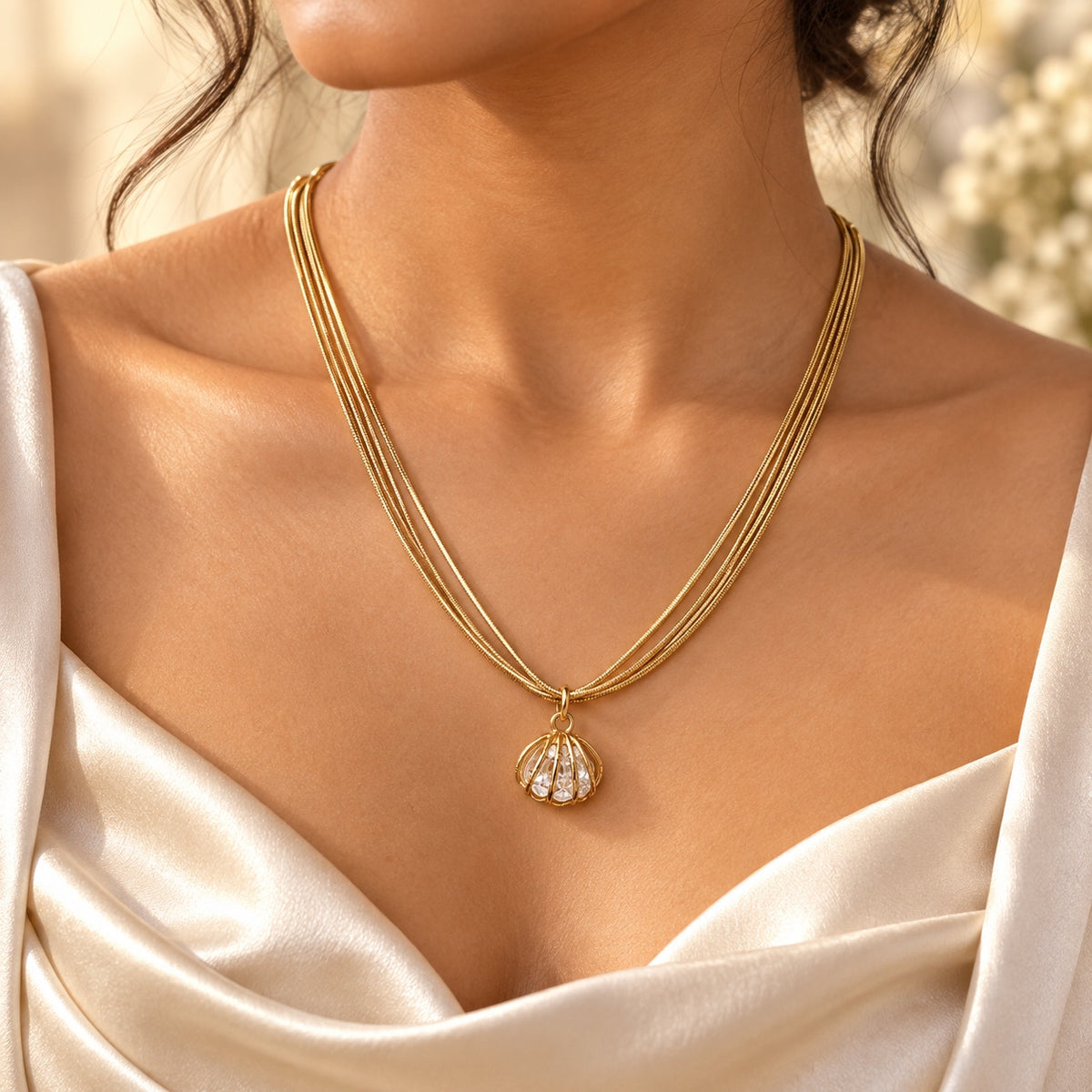 Sea Whisper Necklace — Styled view