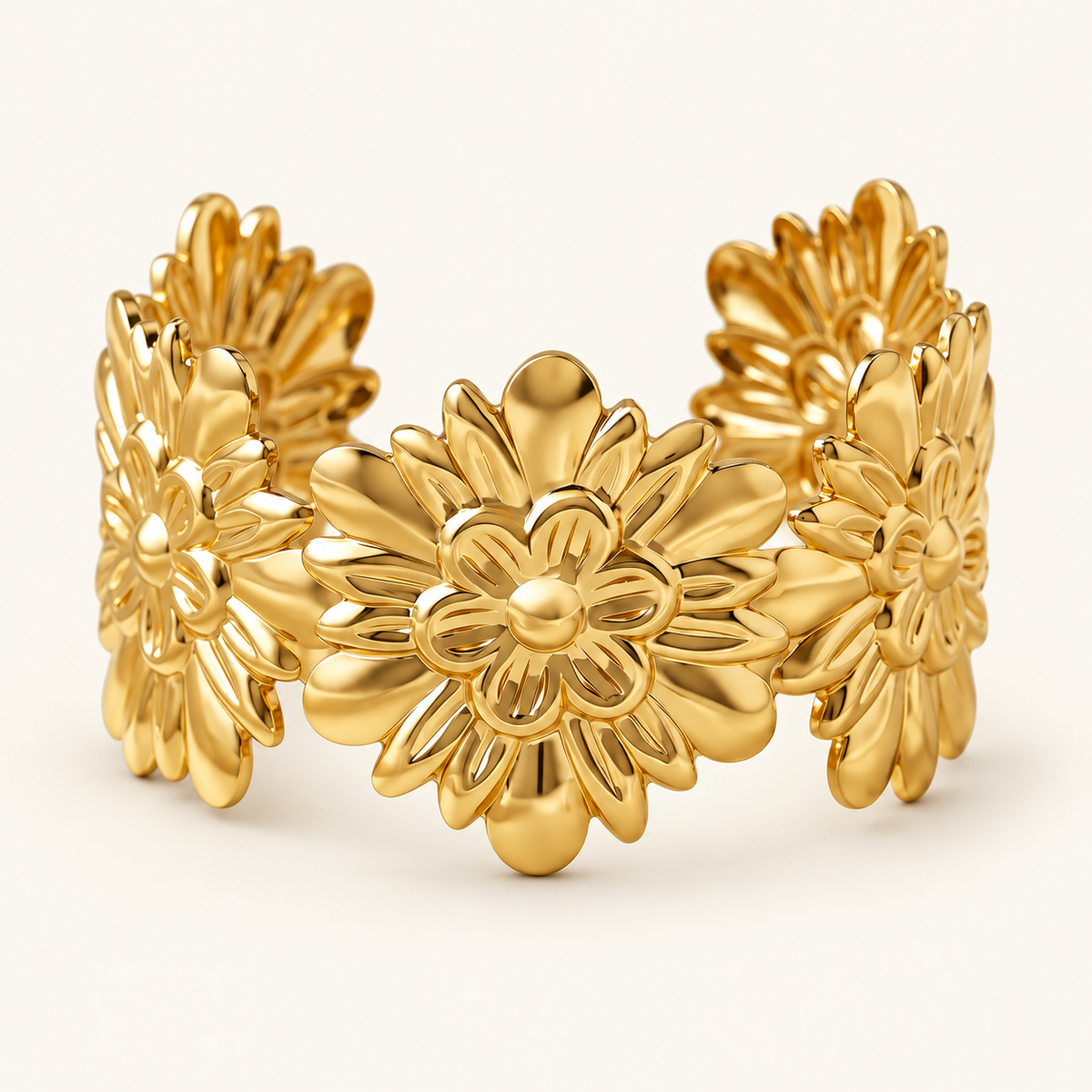 Sunflower Bloom Cuff — Studio view